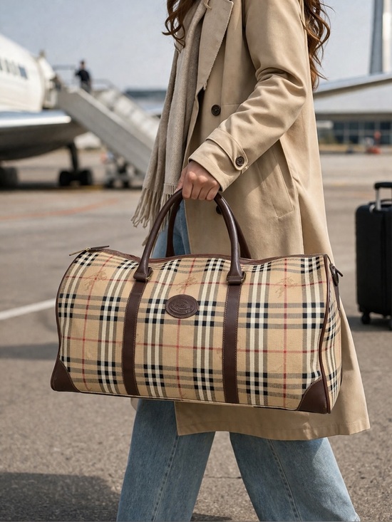 Burberry Handbags - Burberry Vintage Nova Check Boston Duffle Bag with COA